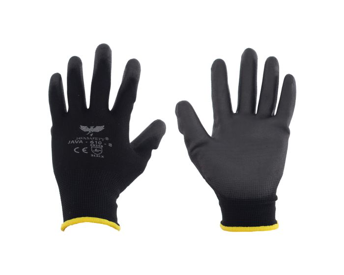 Guante de nylon con poliuretano gris 610-8 JAVASAFETY