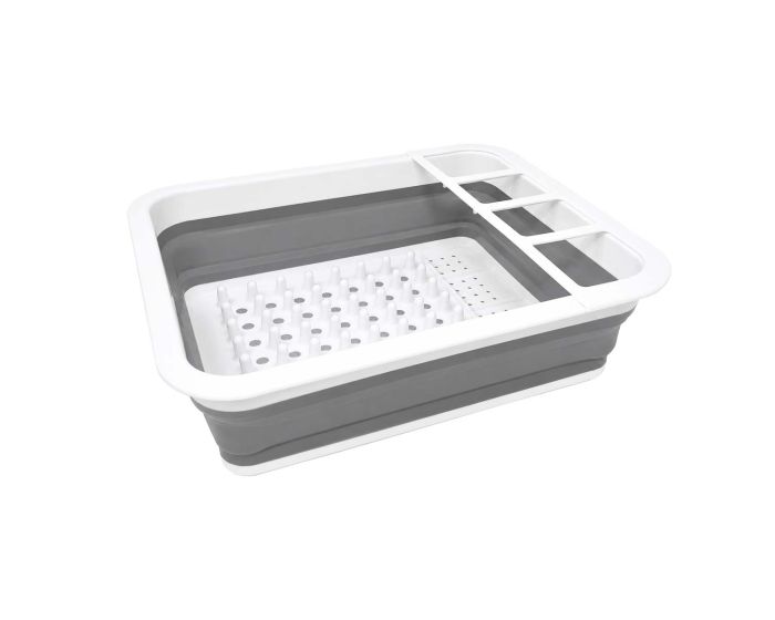 Escurridor plegable para trastes con portautensilios