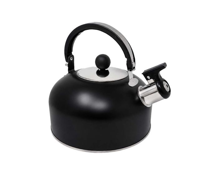Tetera de acero inoxidable color negro de 1.5 litros