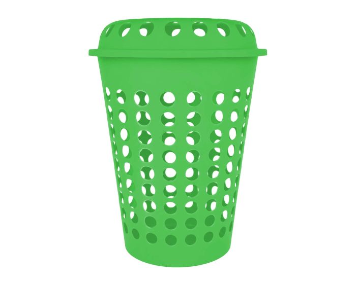 Cesto para ropa plástico con tapa verde