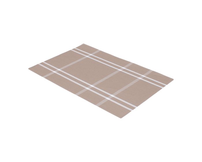 Mantel individual lavable cuadros beige / blanco MH-1
