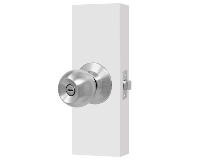 Cerradura de pomo para baño cromo mate PF0041 Top Forge