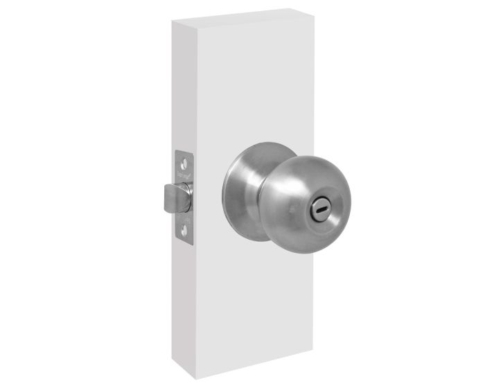 Cerradura de pomo Ovalada para baño cromo mate PF0059 Top Forge