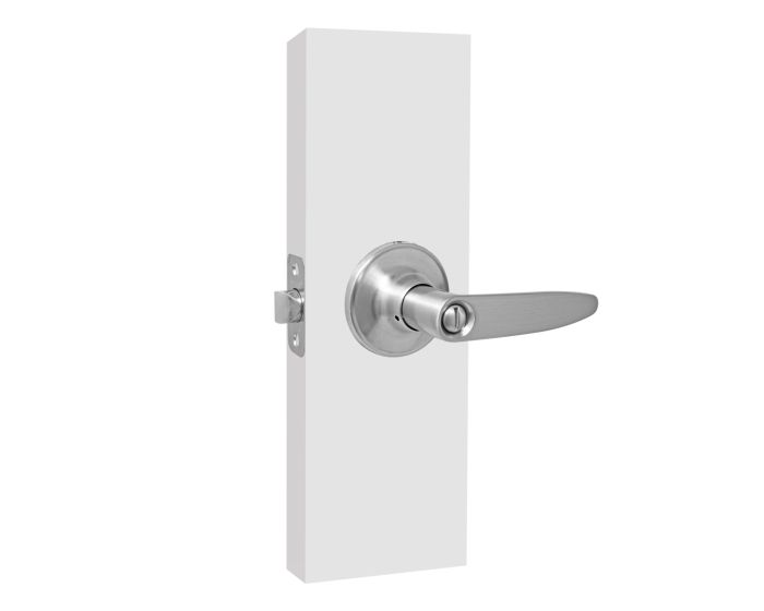 Cerradura de manija curva para baño cromo mate PF0065 Top Forge