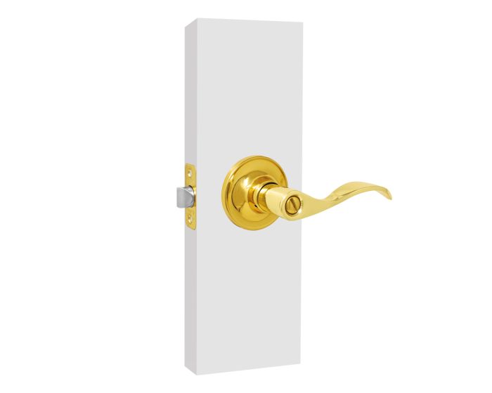 Cerradura de manija curva para baño latón brillante PF0069 Top Forge