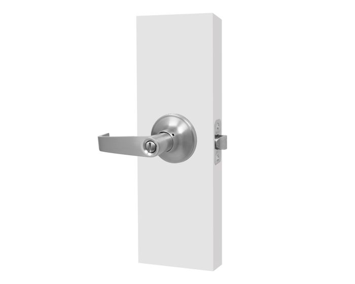 Cerradura de manija institucional para baño Cromo mate PF0073 Top Forge