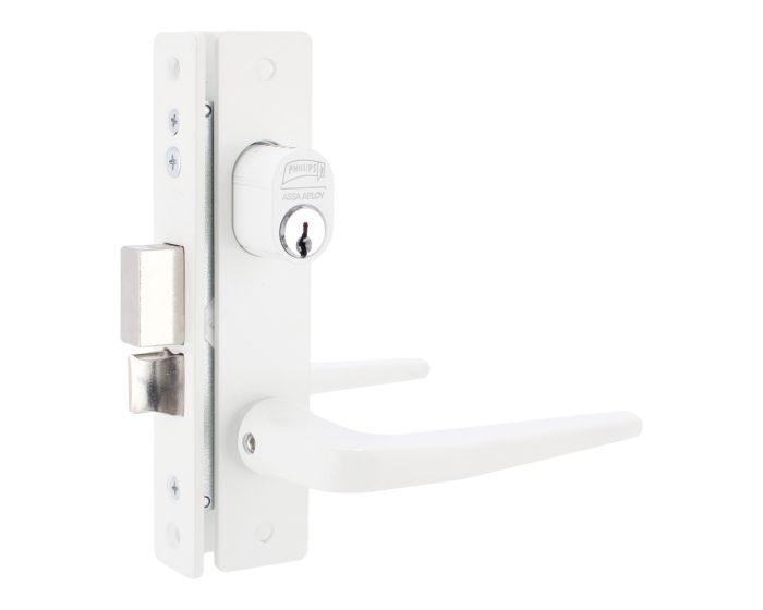 Cerradura de embutir blanca para perfiles de aluminio 549 SLIM Phillips