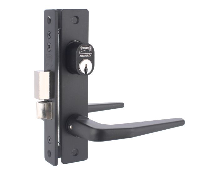 Cerradura de embutir negra para perfiles de aluminio 549 SLIM Phillips
