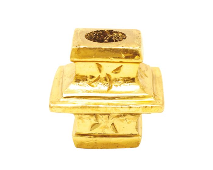 Capitel decorativo latón brillante con entrada redonda 1/2"