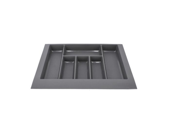 Organizador de cubiertos de 6 compartimentos grande gris Herrasa