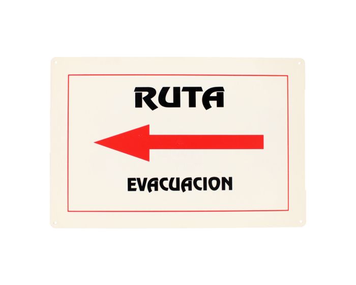 Señalamiento "Ruta de evacuación a la izquierda" 30 x 45 cm