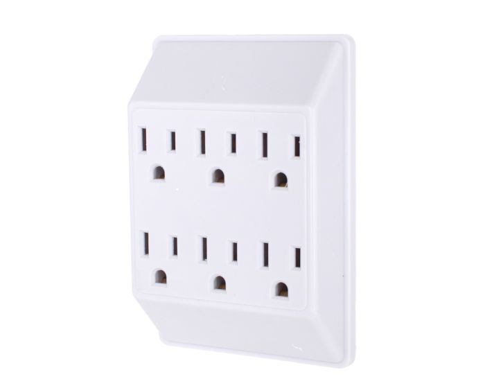 Multi contacto de pared 6 contactos 1338 Sanelec