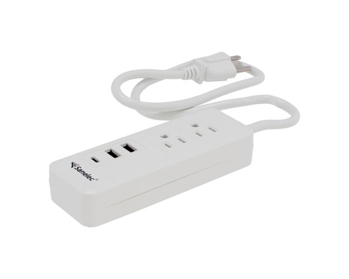 Multicontacto 2 contactos, 2 puertos USB y 1 puerto tipo C 1339 Sanelec