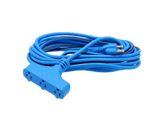 Extensión eléctrica 7.6 m uso rudo Power Block 3x16 AWG azul 2266 Sanelec