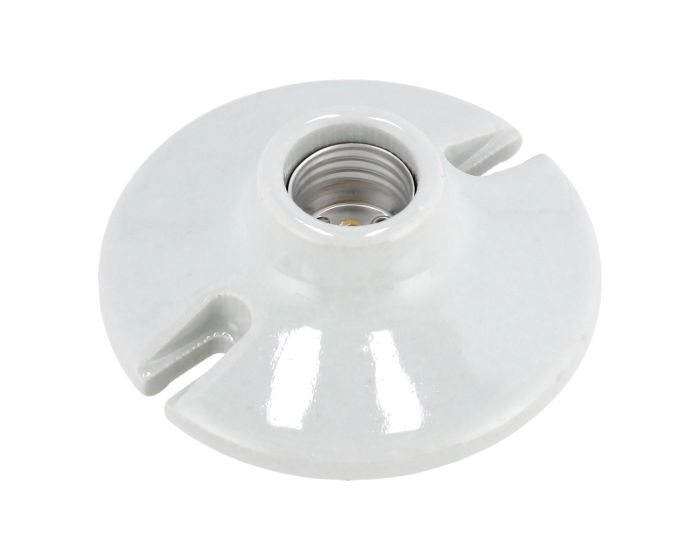 Portalámpara de porcelana 4-1/2" base redonda 2455 Sanelec