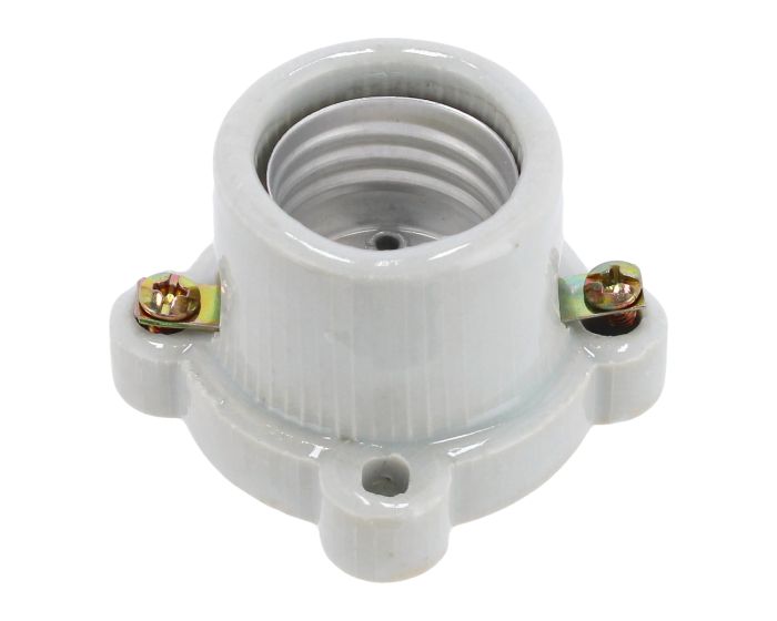 Portalámpara de porcelana base cuadrada 2479 Sanelec