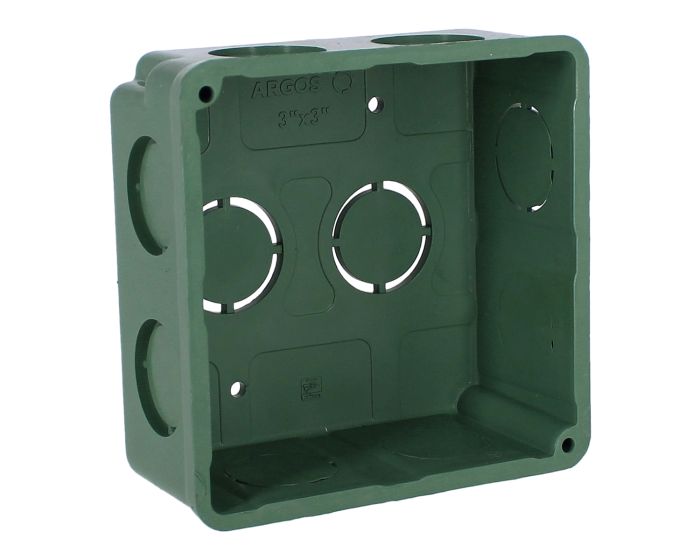 Caja de registro sin tapa 3" x 3" verde CAJA013 Argos