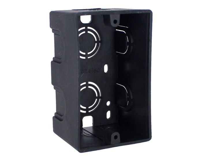 Caja de registro sin tapa 4" x 2" negra Sanelec