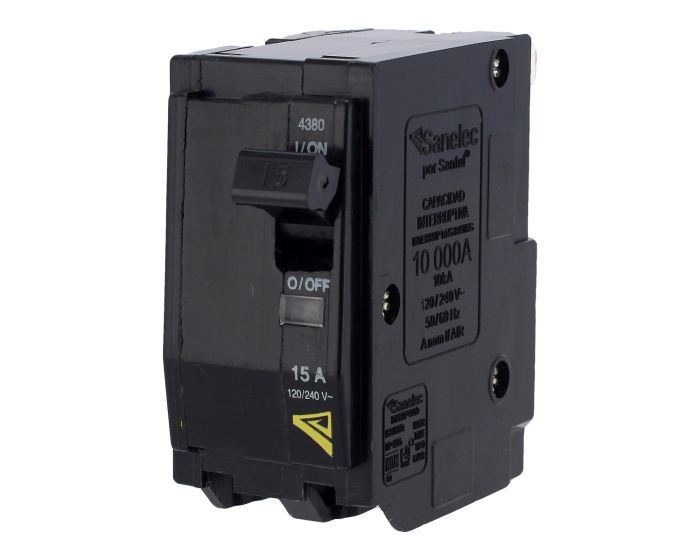 Interruptor termomagnético de 2 polos 15 A 4380 Sanelec