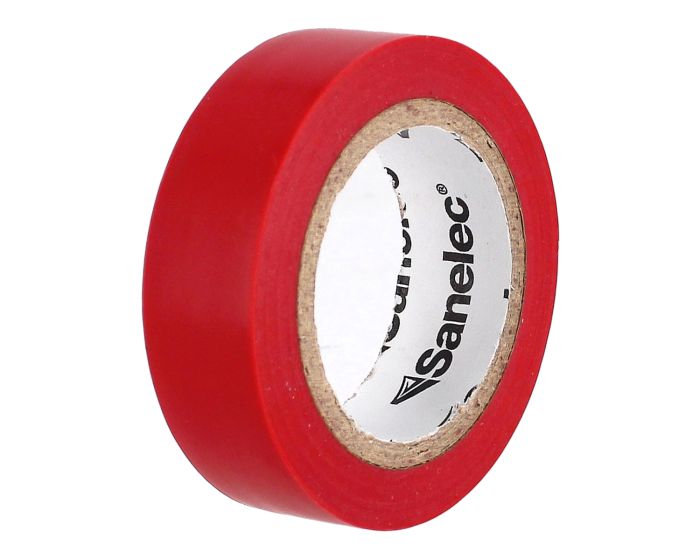 Cinta de aislar Roja 19 mm x 9 metros 5693 Sanelec