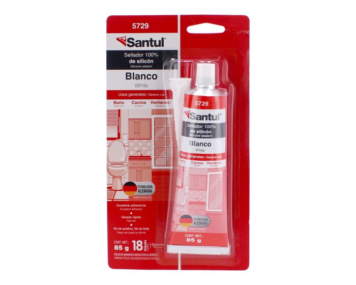 Sellador de silicón Usos Generales blanco 85 g 5729 Santul