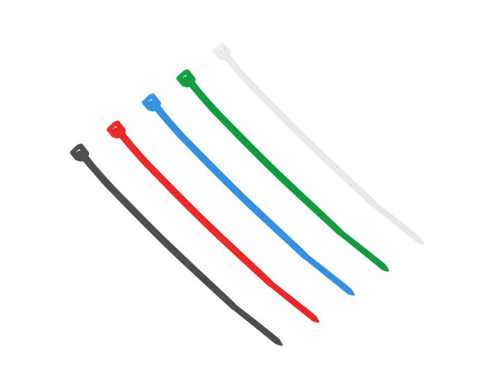 Cinchos de plástico 100 mm x 2.5 mm varios colores 100 piezas 5798 Sanelec