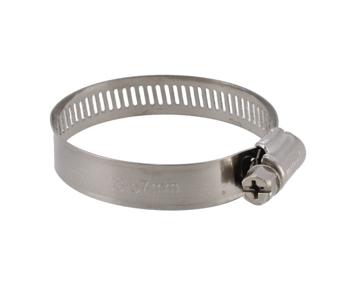 Abrazadera sin fin 1 1/2"-2 1/4" de acero inoxidable #28 7874 Sanelec