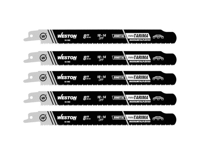 Segueta sable bimetálica desarmadora de tarimas 8" con 5 piezas SG-1002 Weston