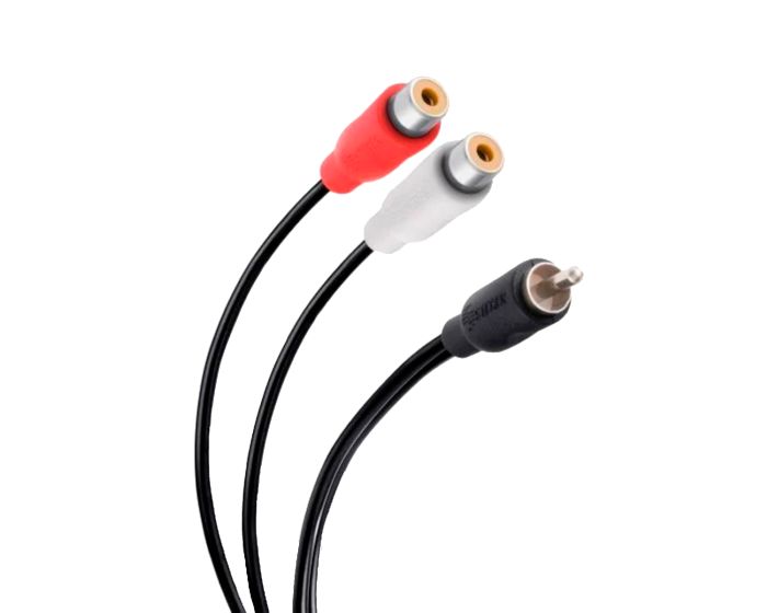 Cable RCA plug a 2 jacks, de 15 cm, ultradelgado 255-010 Steren