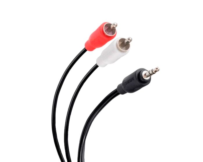 Cable plug 3,5 mm a 2 plug RCA de 1,8 m, ultradelgado 255-045 Steren