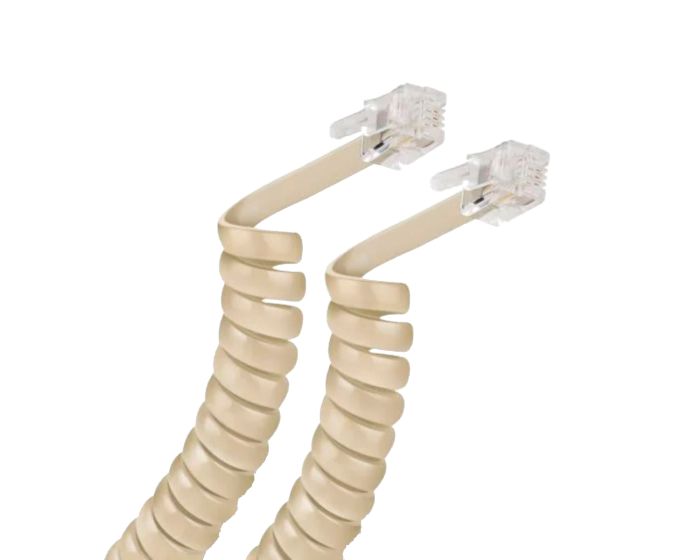 Cable espiral telefónico plug a plug para auricular de 2,1 m marfil 302-007 Steren