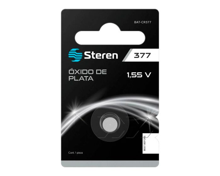 Pila de óxido de plata tipo botón SR66 BAT-CR377 Steren