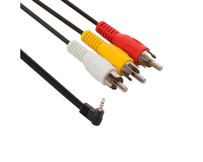 Cable con plug 3.5 mm a 3 plugs RCA para videocámara, de 1,8 metros 206-246 Steren