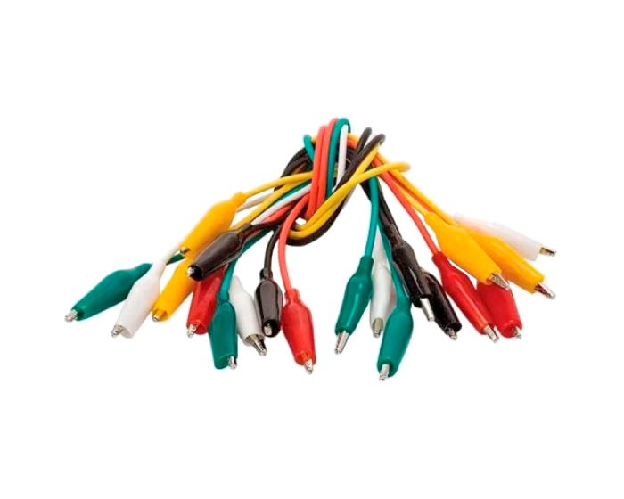 Juego de 10 cables de 26 cm con caimanes chicos CAI-201 Steren
