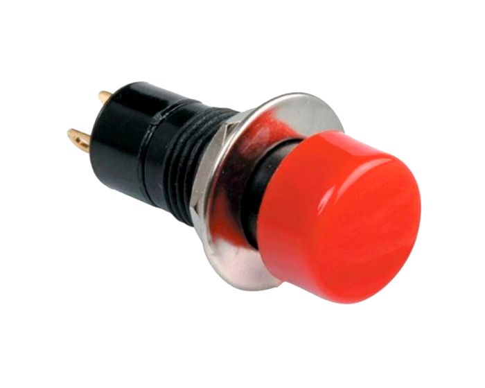 Switch de push, de boton redondo, normalmente abierto, color rojo AU-105 Steren