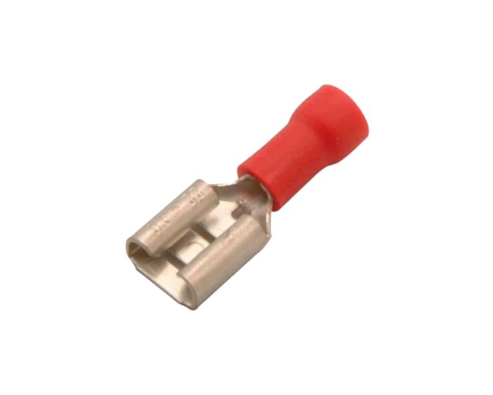 Terminal de latón tipo faston, hembra, con forro rojo TFA-1/4L Steren