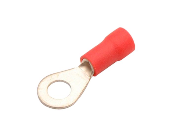 Terminal de latón de ojillo, con forro rojo TOA-3/16L Steren