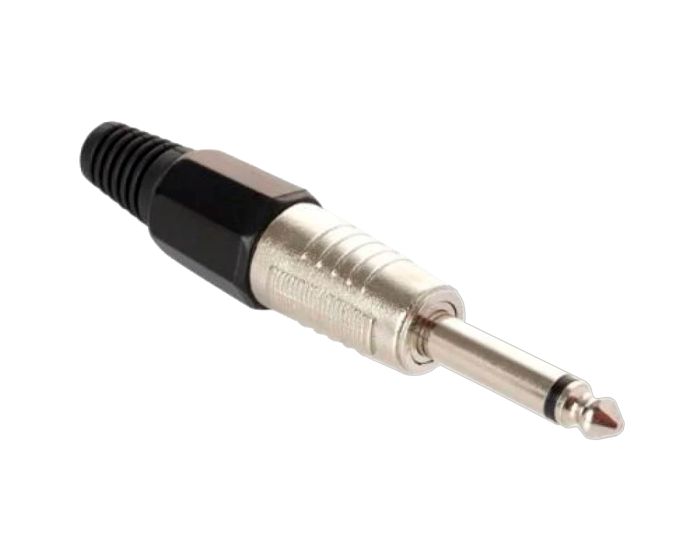 Plug 6,3 mm monoaural, reforzado, negro 250-107N Steren