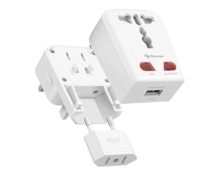 Adaptador universal de contactos para viaje con cargador USB 905-138 Steren