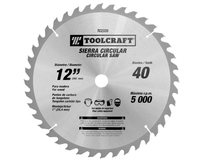 Disco sierra para corte de madera 12" x 40 D TC2335 Toolcraft