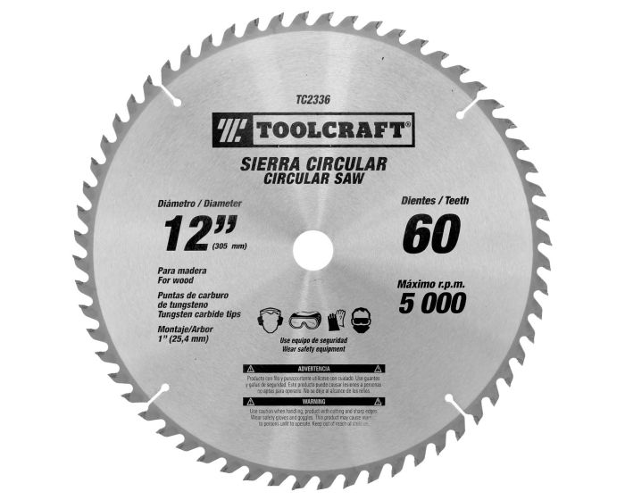 Disco sierra para corte de madera 12" x 60 D TC2336 Toolcraft