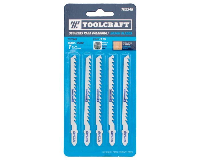 Seguetas para caladora TCT244D 5 piezas TC2348 Toolcraft
