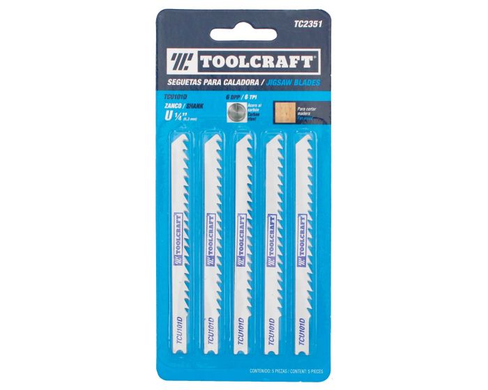 Seguetas para caladora TCU101D 5 piezas TC2351 Toolcraft