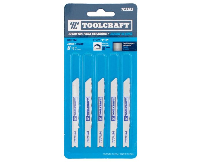 Seguetas para caladora TCU118A 5 piezas TC2353 Toolcraft