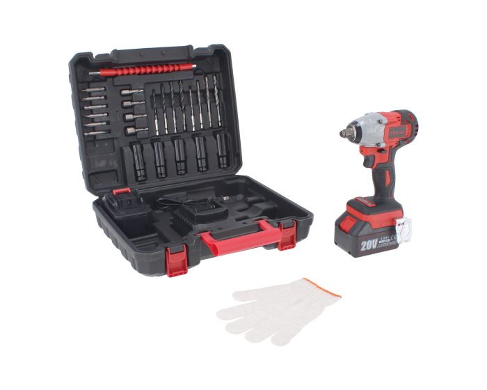 Llave de impacto inalámbrica Brushless 20 V + accesorios 3799 TEENO