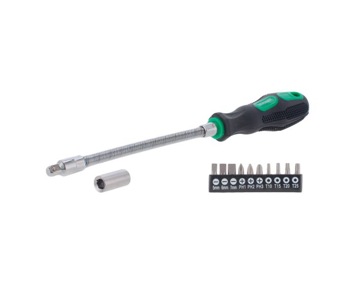 Desarmador con eje flexible + puntas LSD-12 DEWINNER