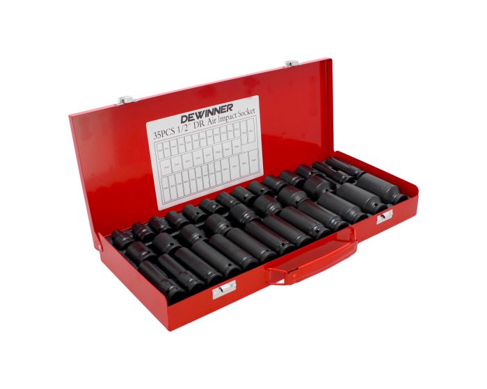 Juego de dados de impacto milimétricos 35 piezas GW-LS0035 DEWINNER