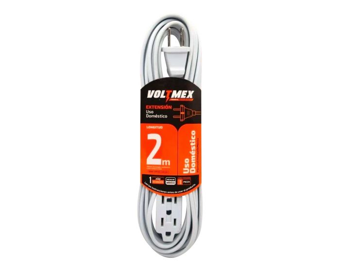 Extensión uso doméstico 2 metros 2x18 AWG VOLTMEX