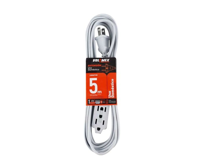 Extensión uso doméstico 5 metros 2x18 AWG VOLTMEX