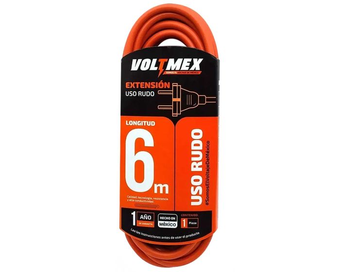 Extensión uso rudo 6 metros 2x18 AWG VOLTMEX